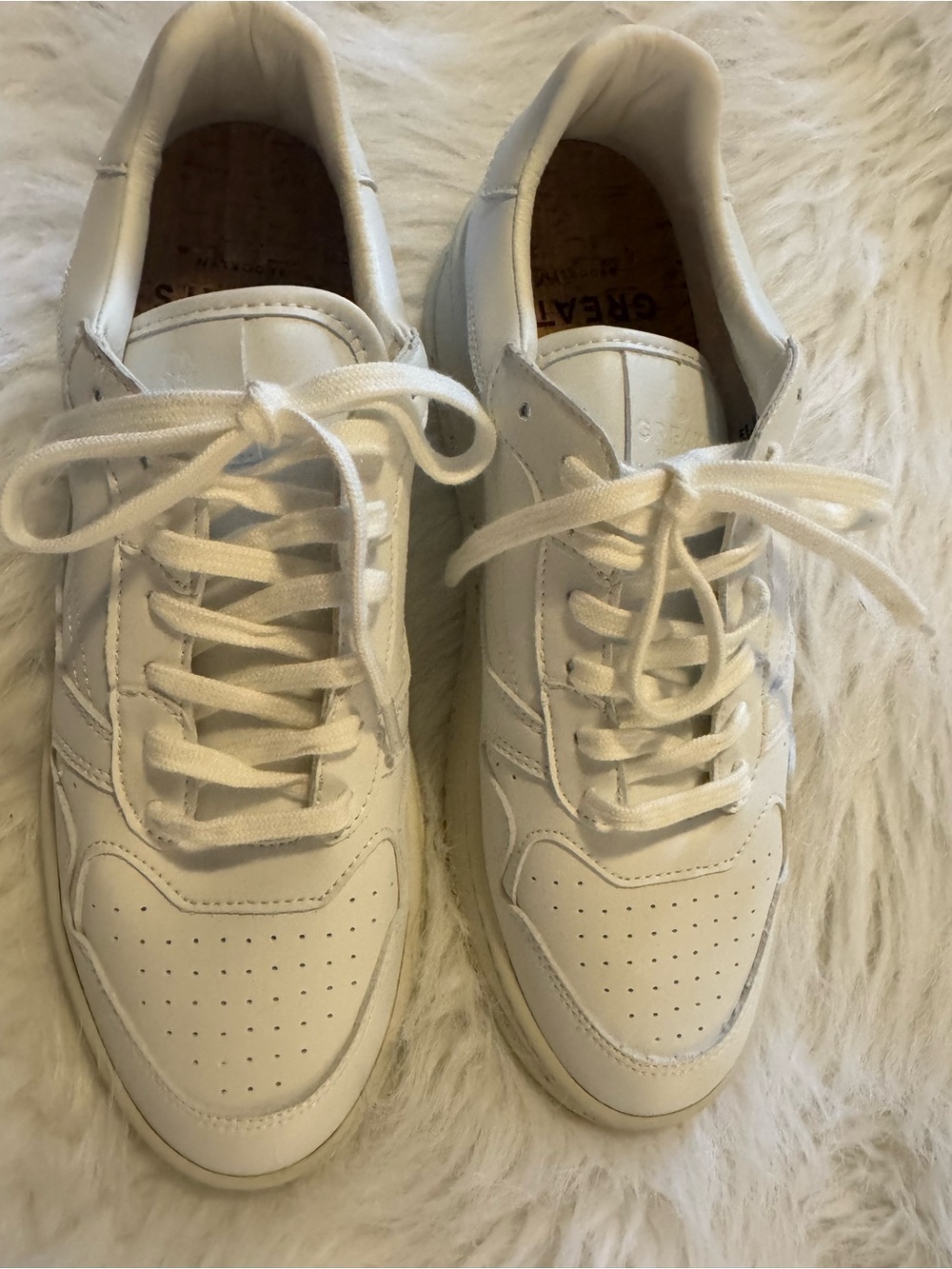 Greats White Women's Low-Top Leather Sneakers